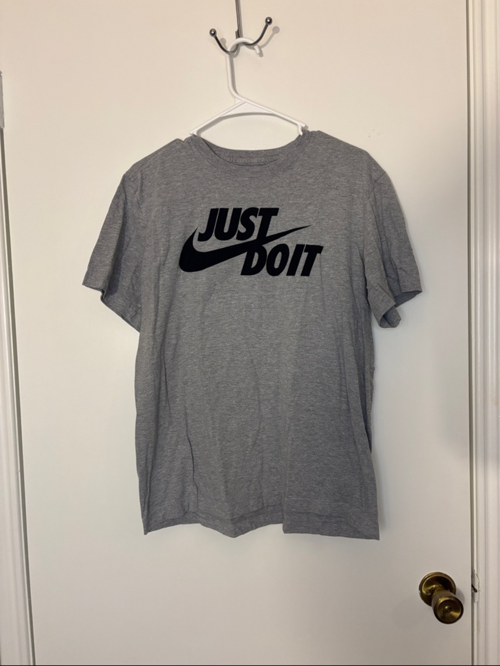 Nike Gray Short Sleeve 'Just Do It' Logo Tee - Men's